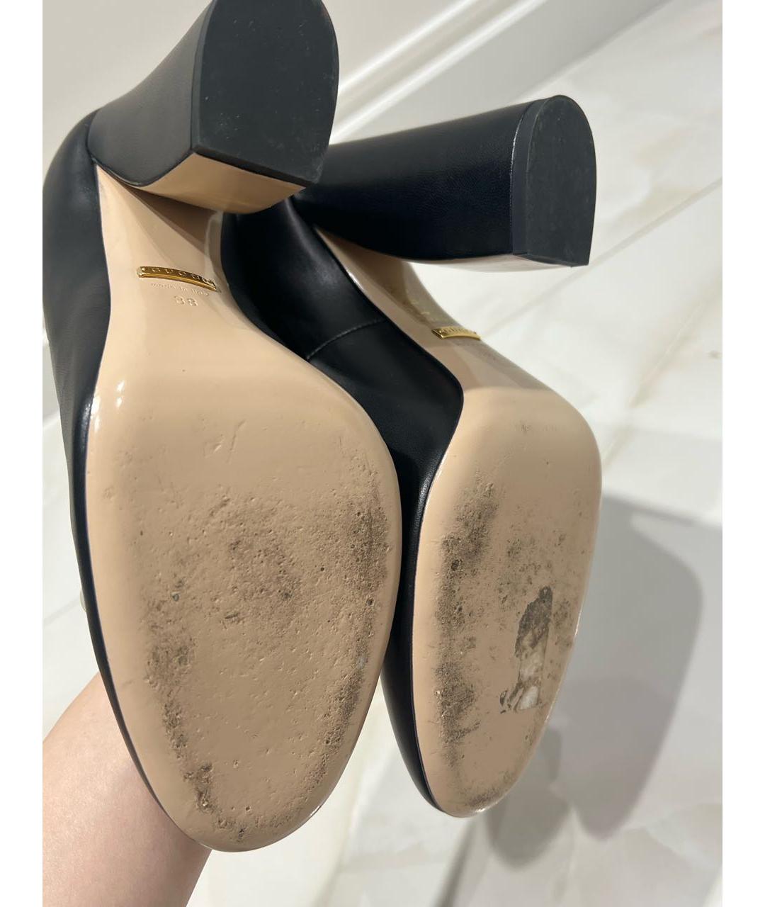 GUCCI Черные кожаные туфли, фото 5