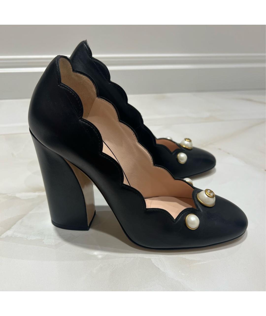 GUCCI Черные кожаные туфли, фото 7