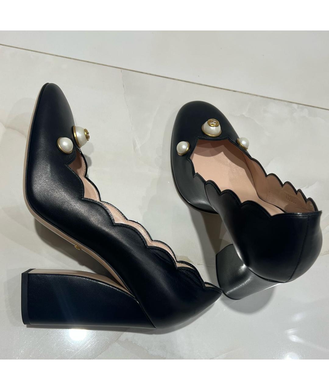GUCCI Черные кожаные туфли, фото 3