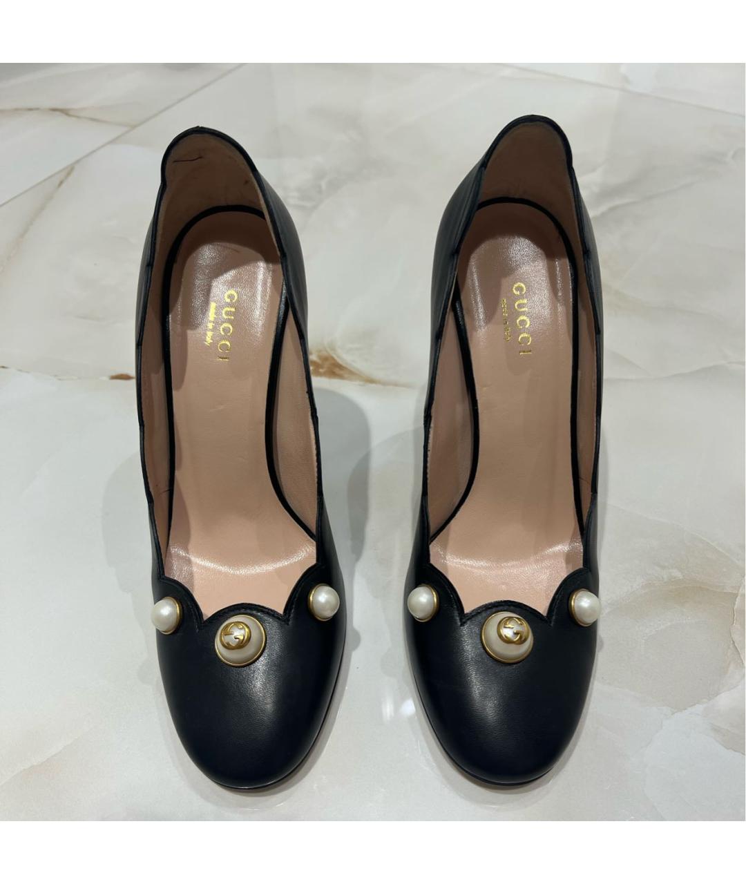 GUCCI Черные кожаные туфли, фото 2