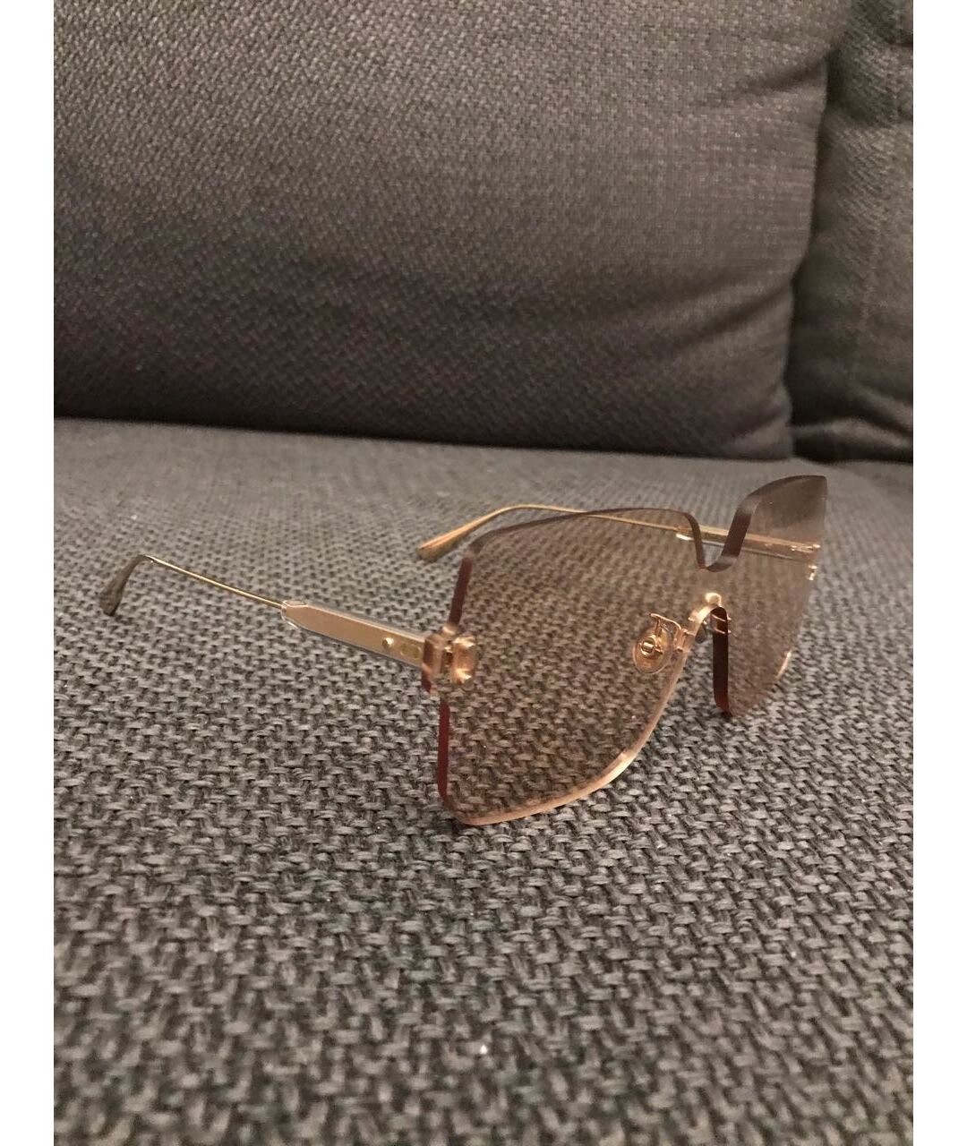CHRISTIAN DIOR PRE-OWNED Бежевые металлические солнцезащитные очки, фото 2