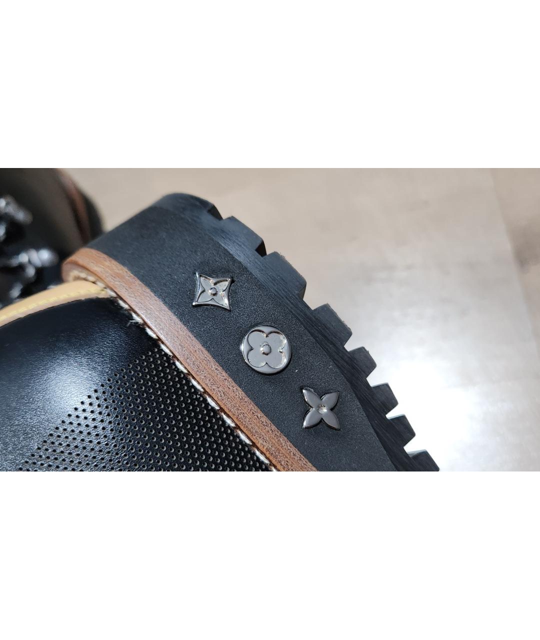 LOUIS VUITTON Черные кожаные высокие ботинки, фото 6
