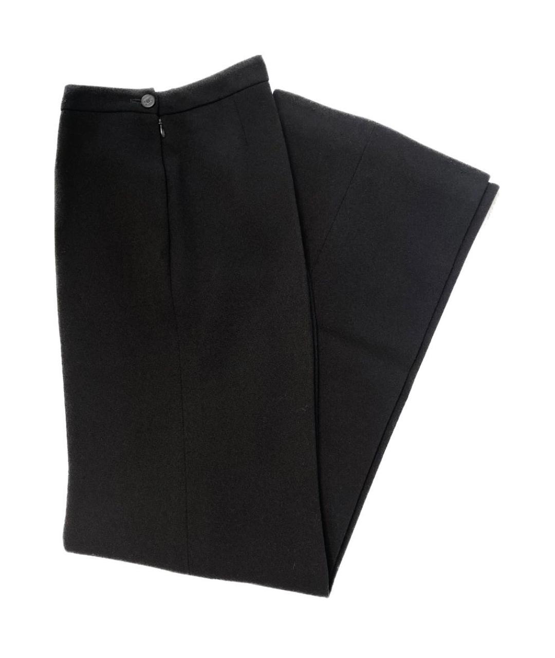 CHANEL PRE-OWNED Черные шерстяные прямые брюки, фото 3