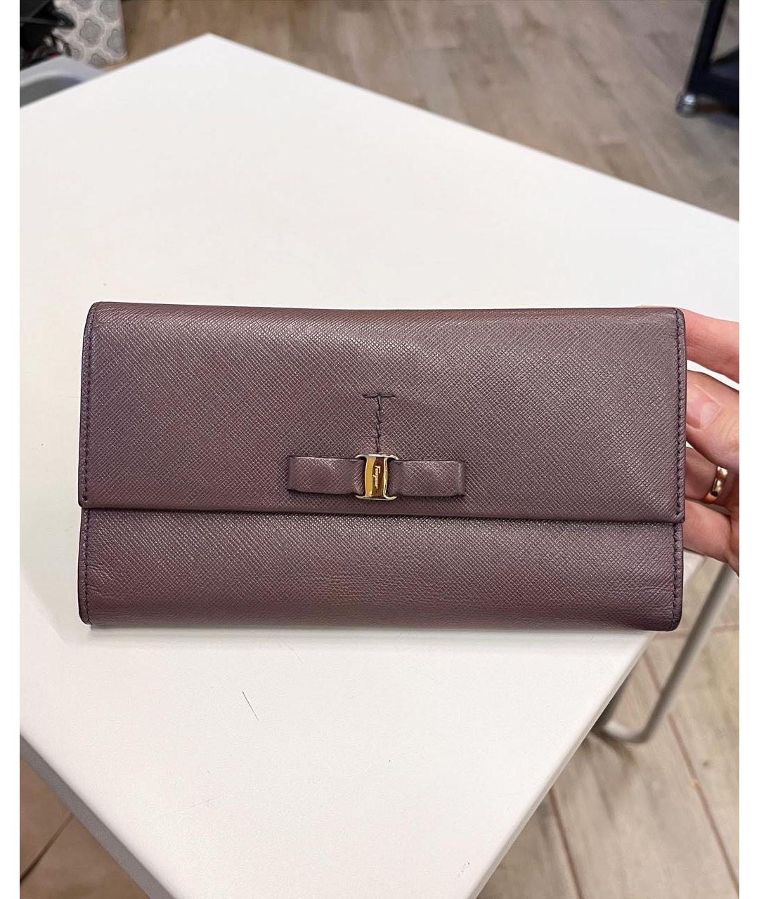 FERRAGAMO Розовый кожаный кошелек, фото 7