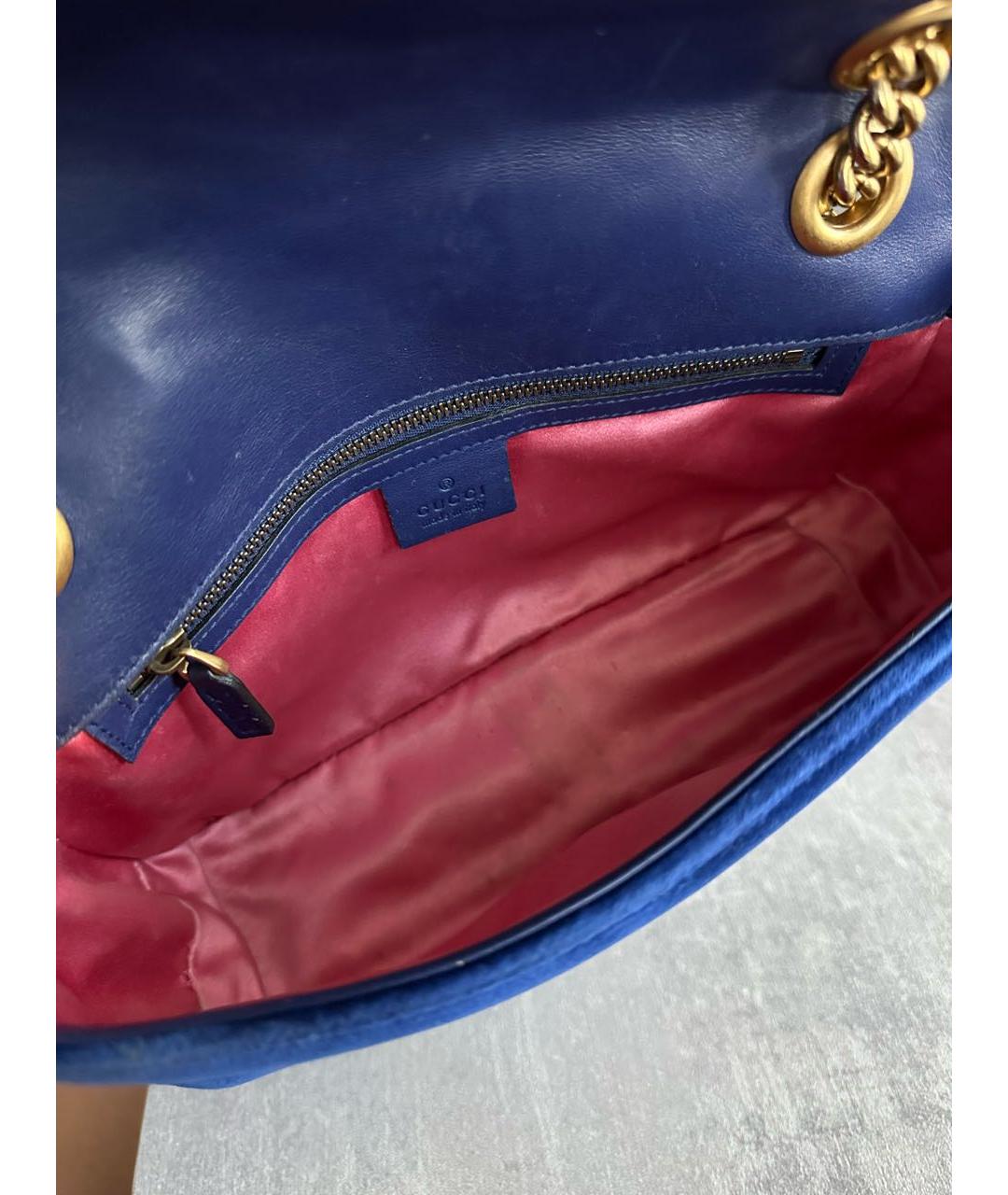 GUCCI Темно-синяя замшевая сумка через плечо, фото 4
