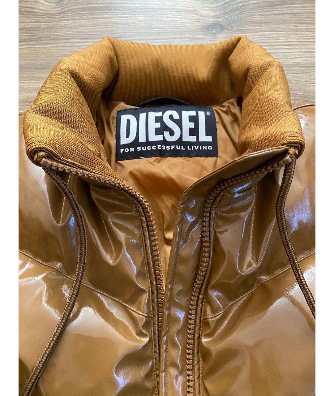 DIESEL Коричневая полиэстеровая куртка, фото 7