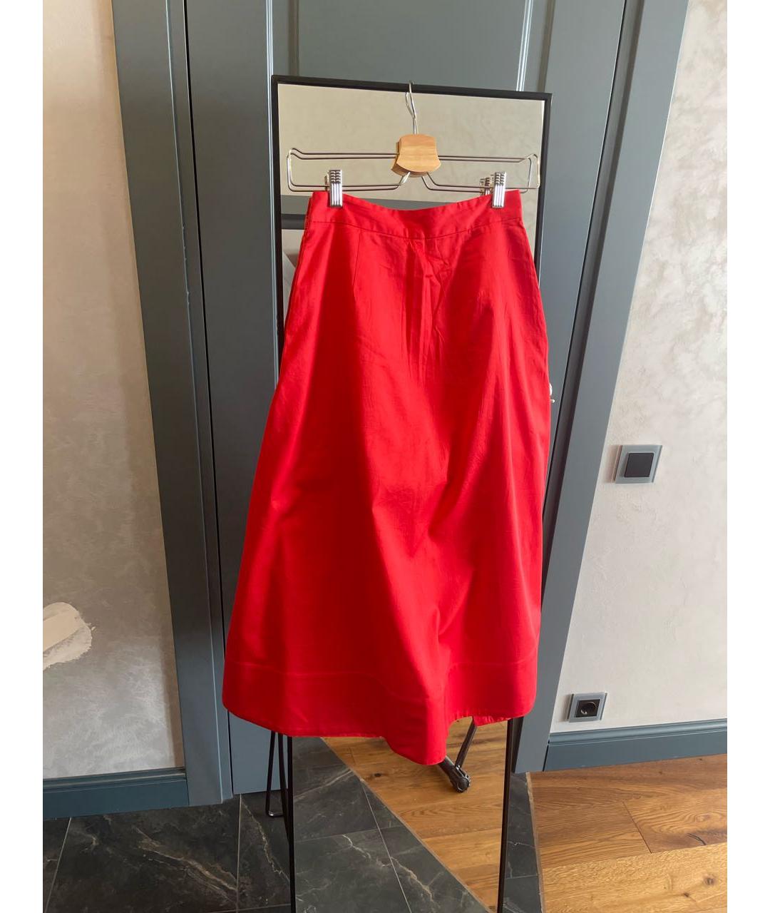 MAJE Красная хлопковая юбка-шорты, фото 2