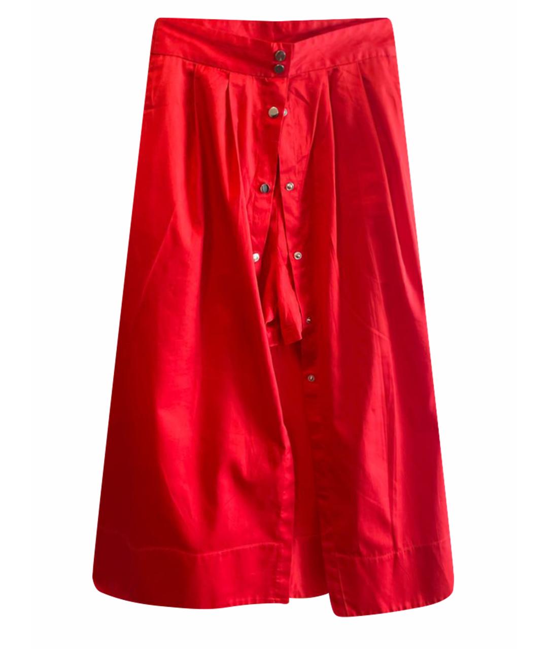 MAJE Красная хлопковая юбка-шорты, фото 1