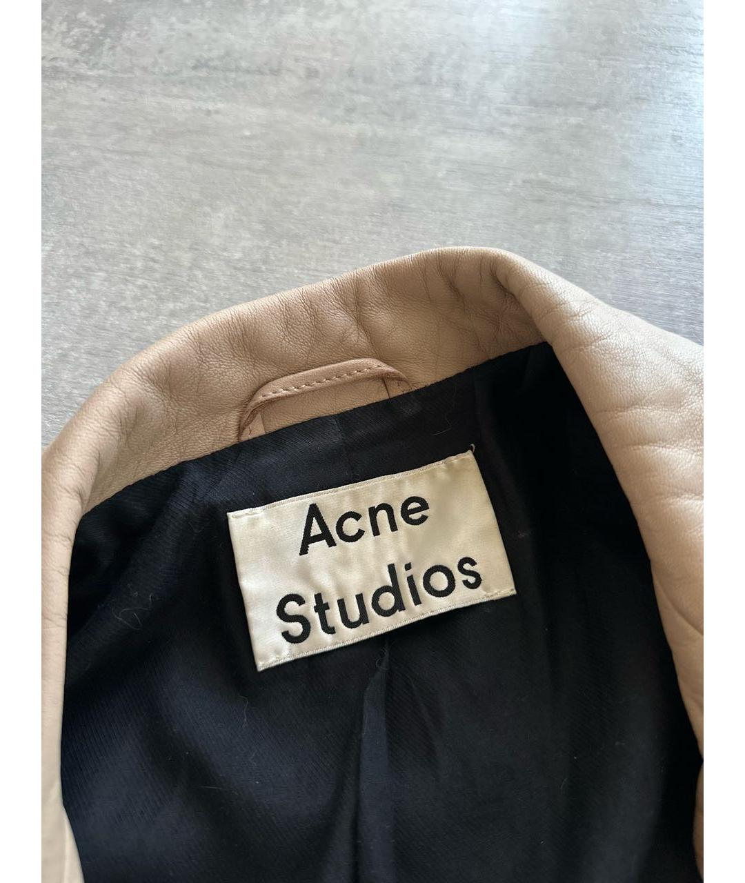 ACNE STUDIOS Бежевая кожаная куртка, фото 3