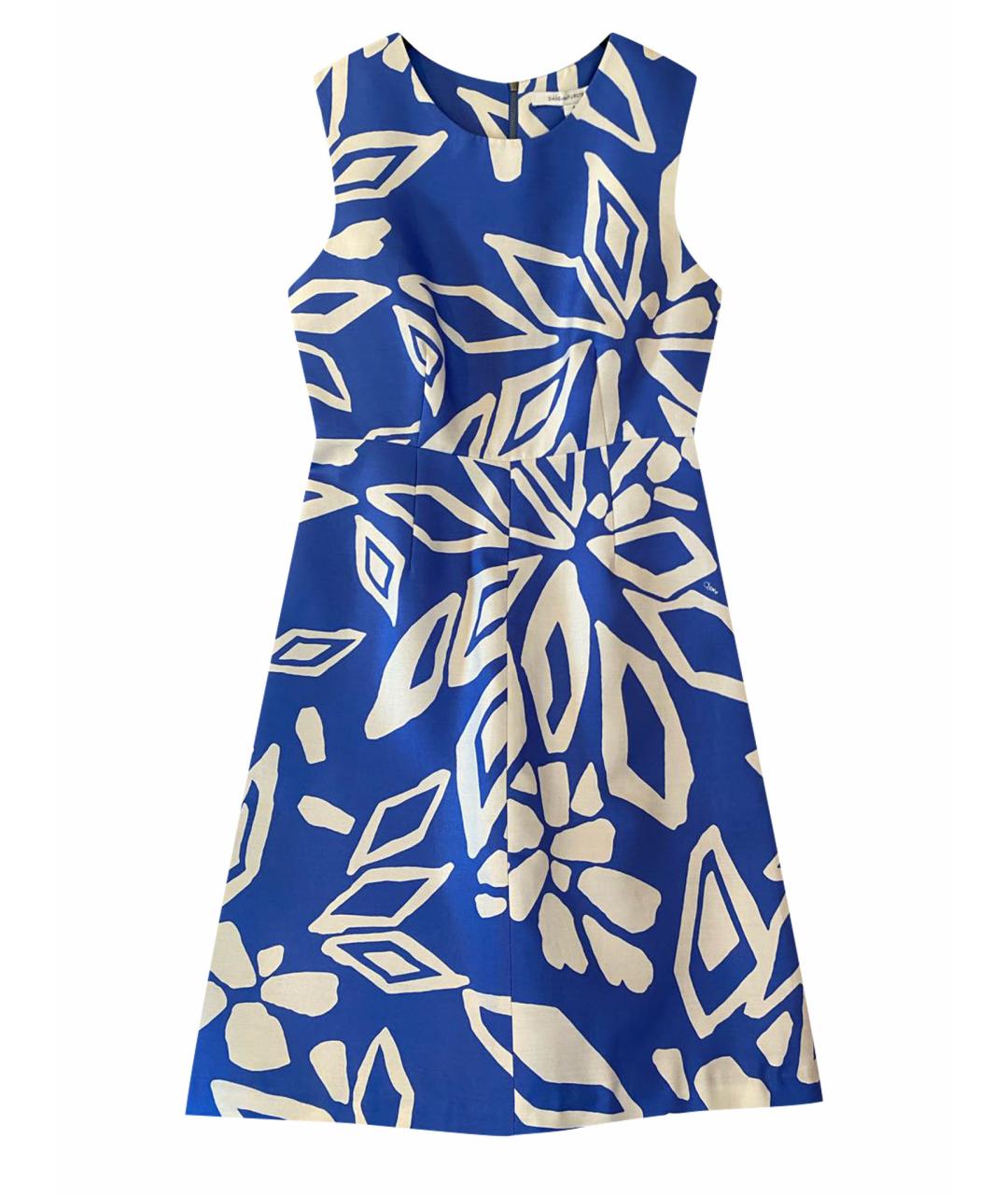 DIANE VON FURSTENBERG Голубое шелковое повседневное платье, фото 1