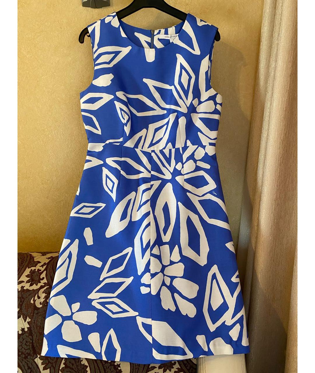 DIANE VON FURSTENBERG Голубое шелковое повседневное платье, фото 6