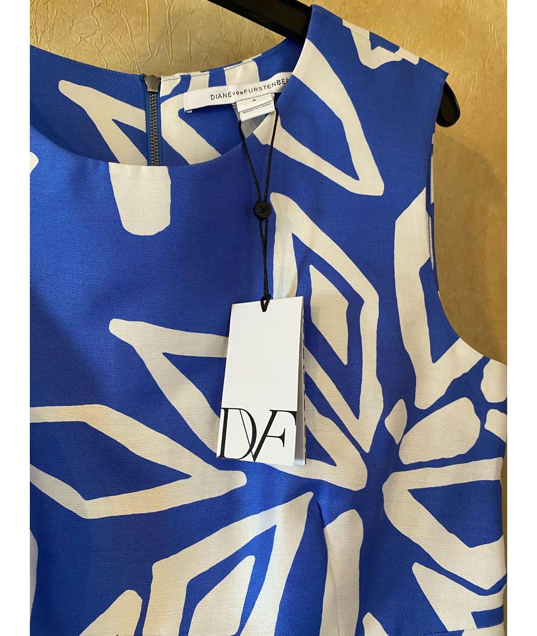 DIANE VON FURSTENBERG Голубое шелковое повседневное платье, фото 4