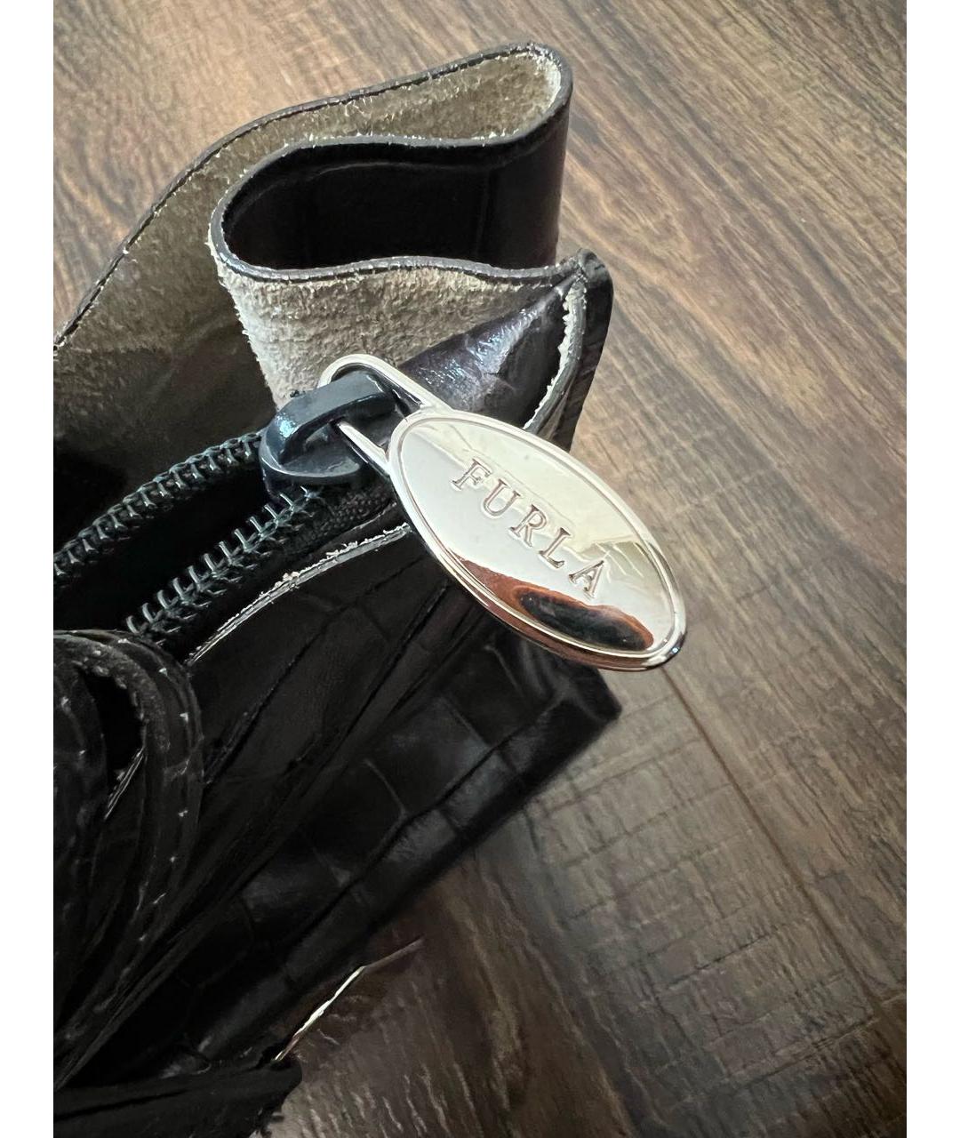 FURLA Коричневая кожаная сумка с короткими ручками, фото 5