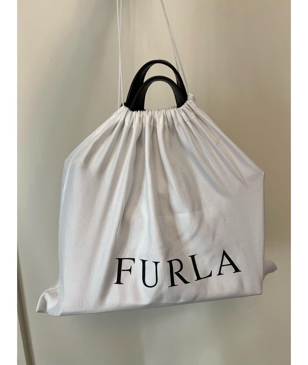 FURLA Коричневая кожаная сумка с короткими ручками, фото 7