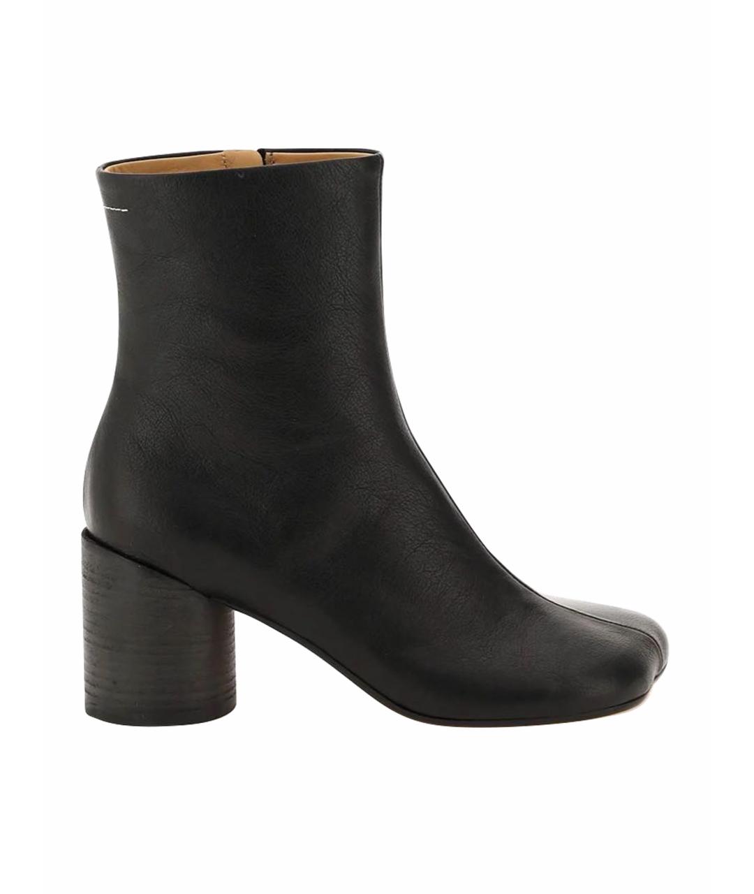MM6 MAISON MARGIELA Черные кожаные ботинки, фото 1