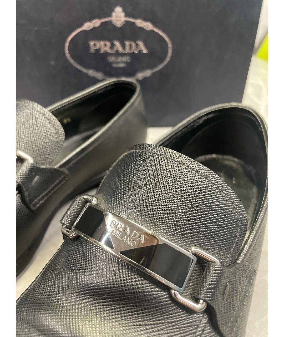 PRADA Черные кожаные туфли, фото 6