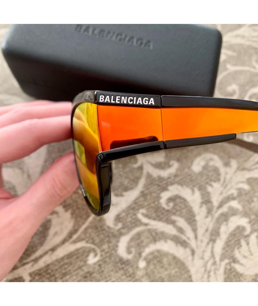 BALENCIAGA Оранжевое пластиковые солнцезащитные очки, фото 4