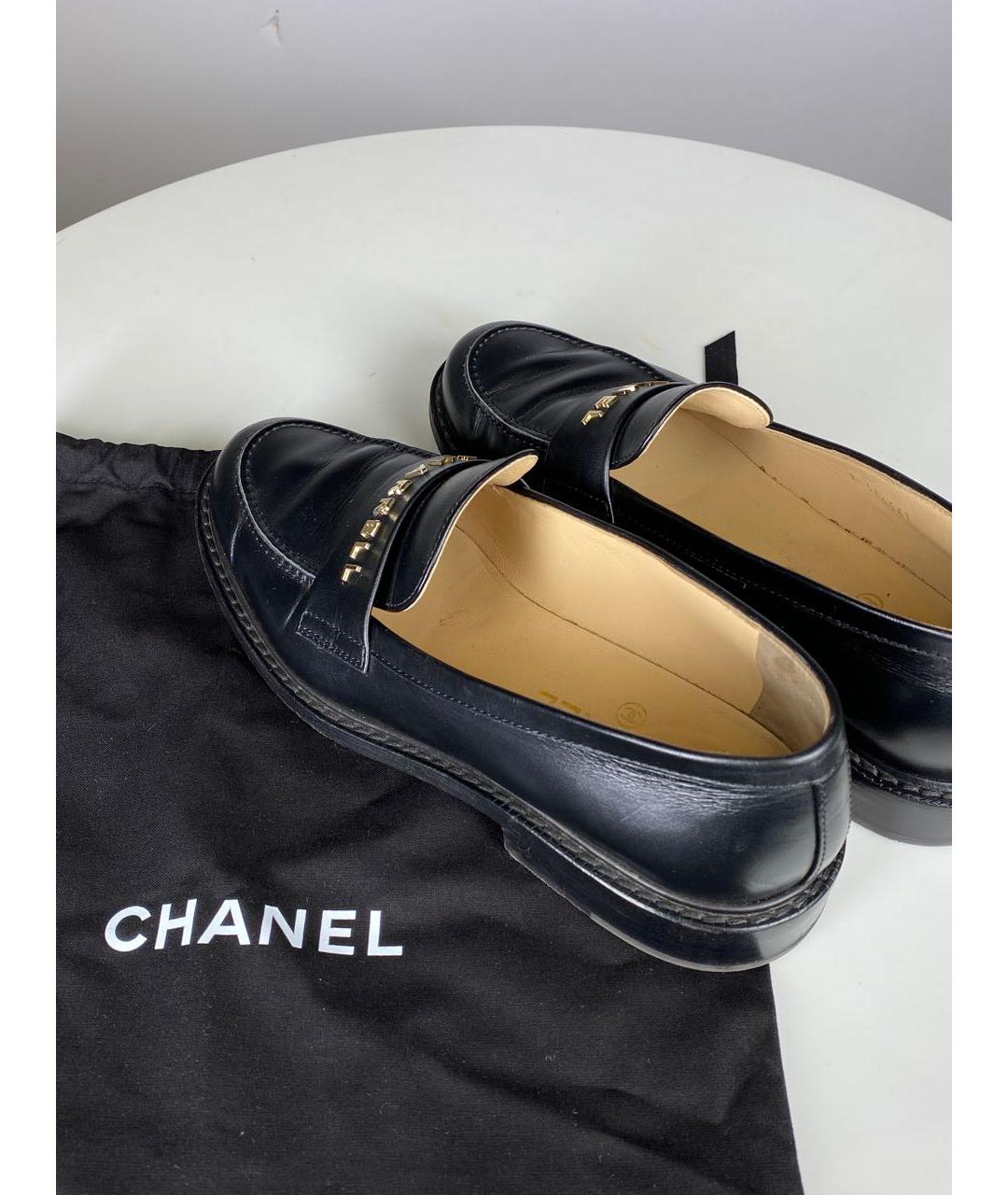 CHANEL Черные кожаные лоферы, фото 7