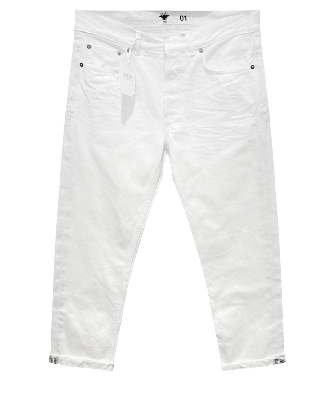 CHRISTIAN DIOR Белые хлопковые прямые джинсы, фото 1