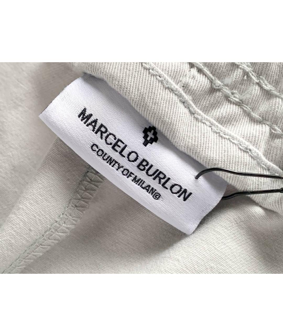 MARCELO BURLON COUNTY OF MILAN Серые хлопковые повседневные брюки, фото 3