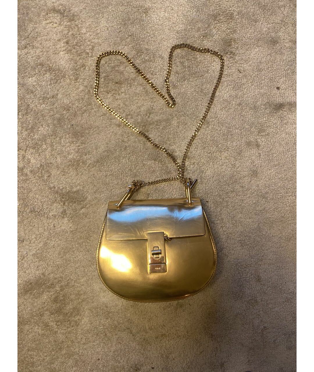 CHLOE Золотая кожаная сумка тоут, фото 8