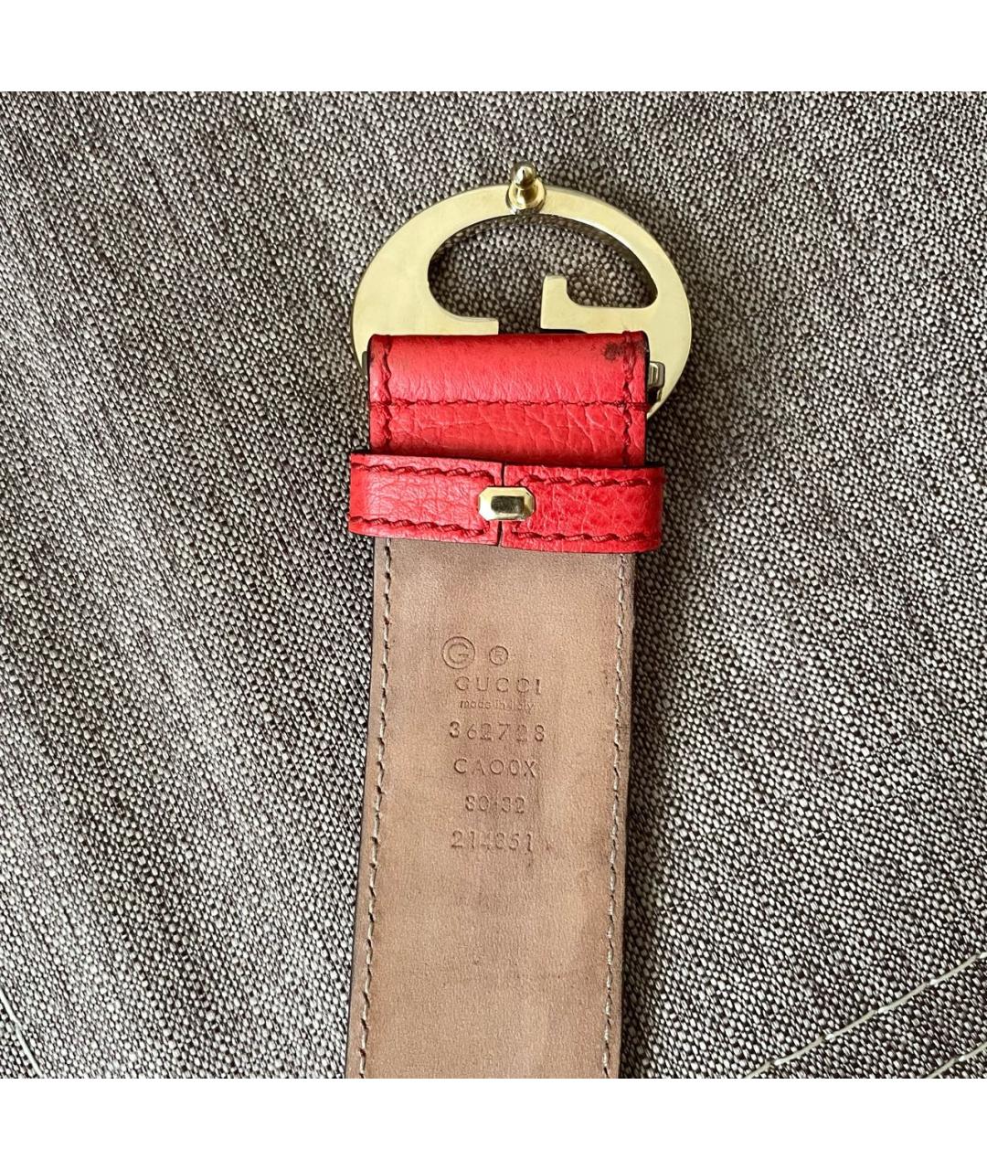 GUCCI Красный кожаный ремень, фото 3