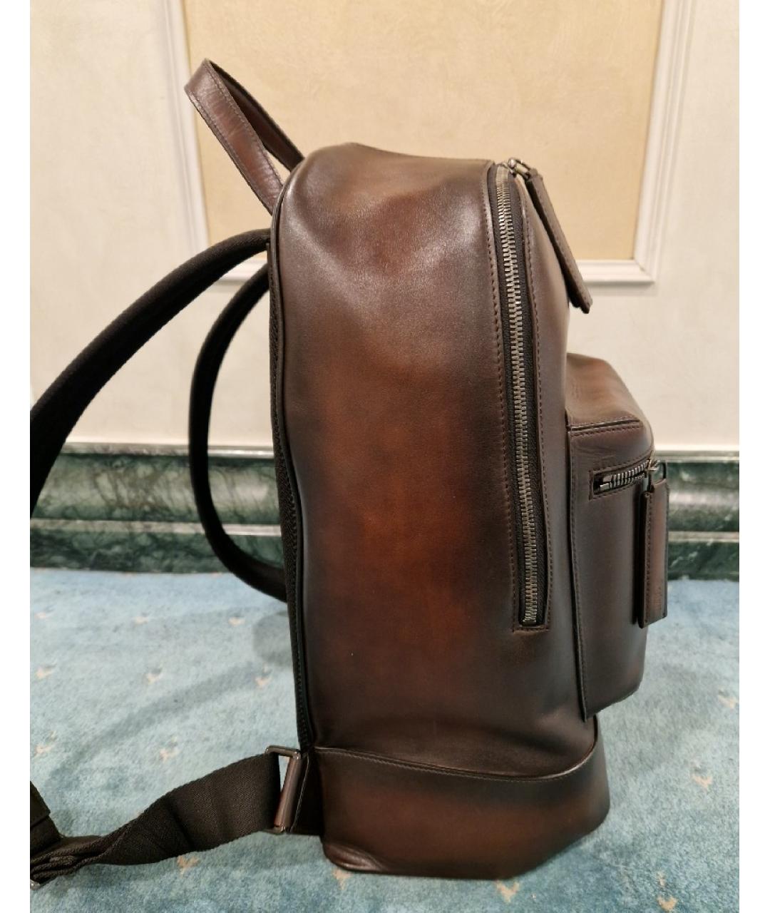 BERLUTI Коричневый кожаный рюкзак, фото 4