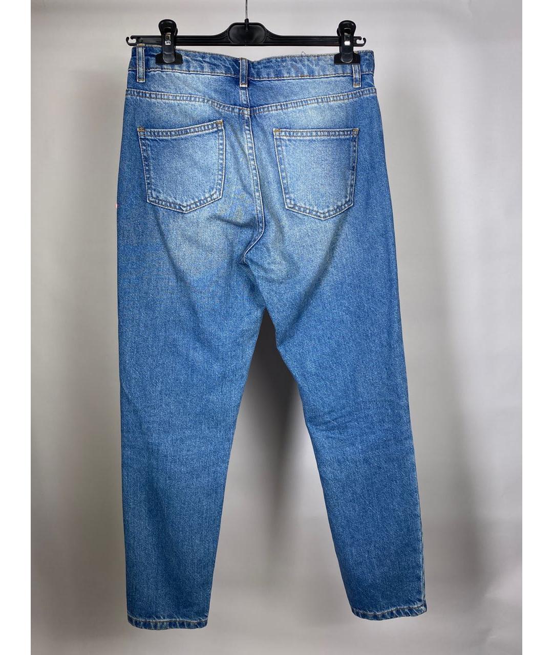 DALOOD Темно-синие хлопковые прямые джинсы, фото 2