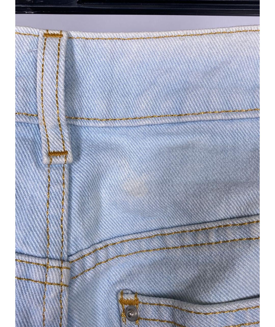 DALOOD Голубые хлопковые прямые джинсы, фото 6