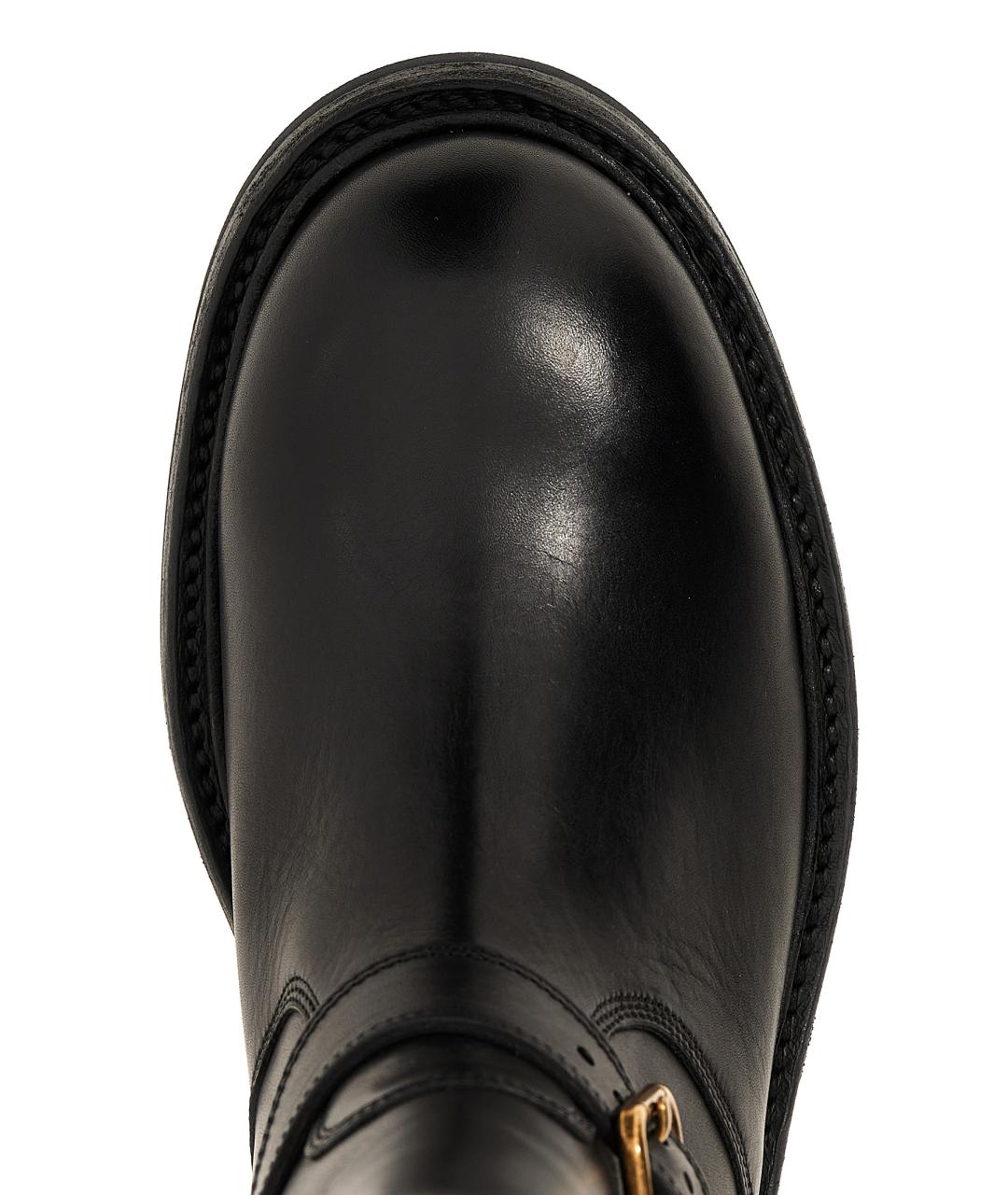 DOLCE&GABBANA Черные кожаные высокие ботинки, фото 3