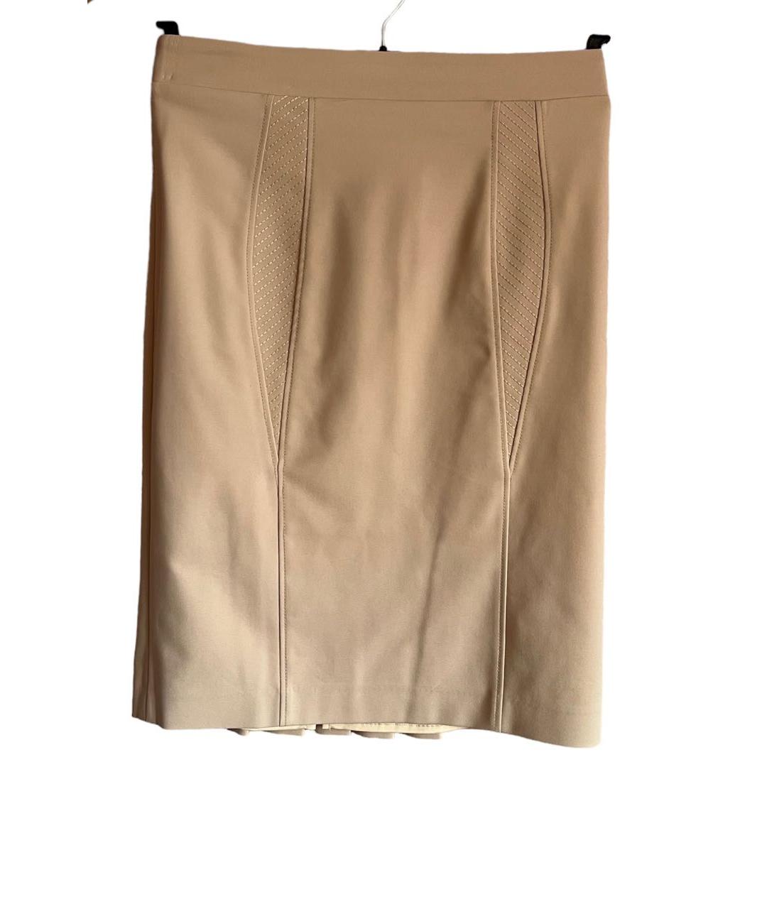 CAVALLI CLASS Бежевая полиэстеровая юбка миди, фото 8
