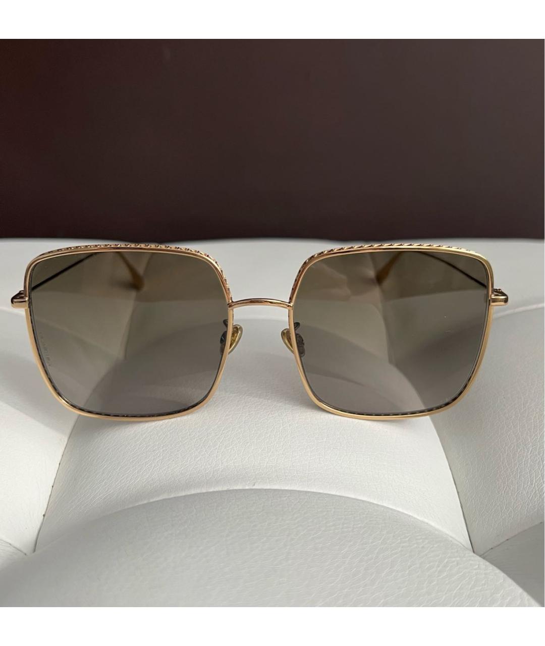 CHRISTIAN DIOR PRE-OWNED Золотые металлические солнцезащитные очки, фото 9