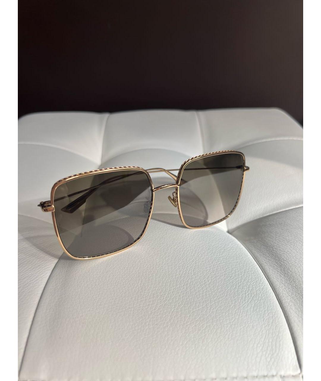 CHRISTIAN DIOR PRE-OWNED Золотые металлические солнцезащитные очки, фото 7