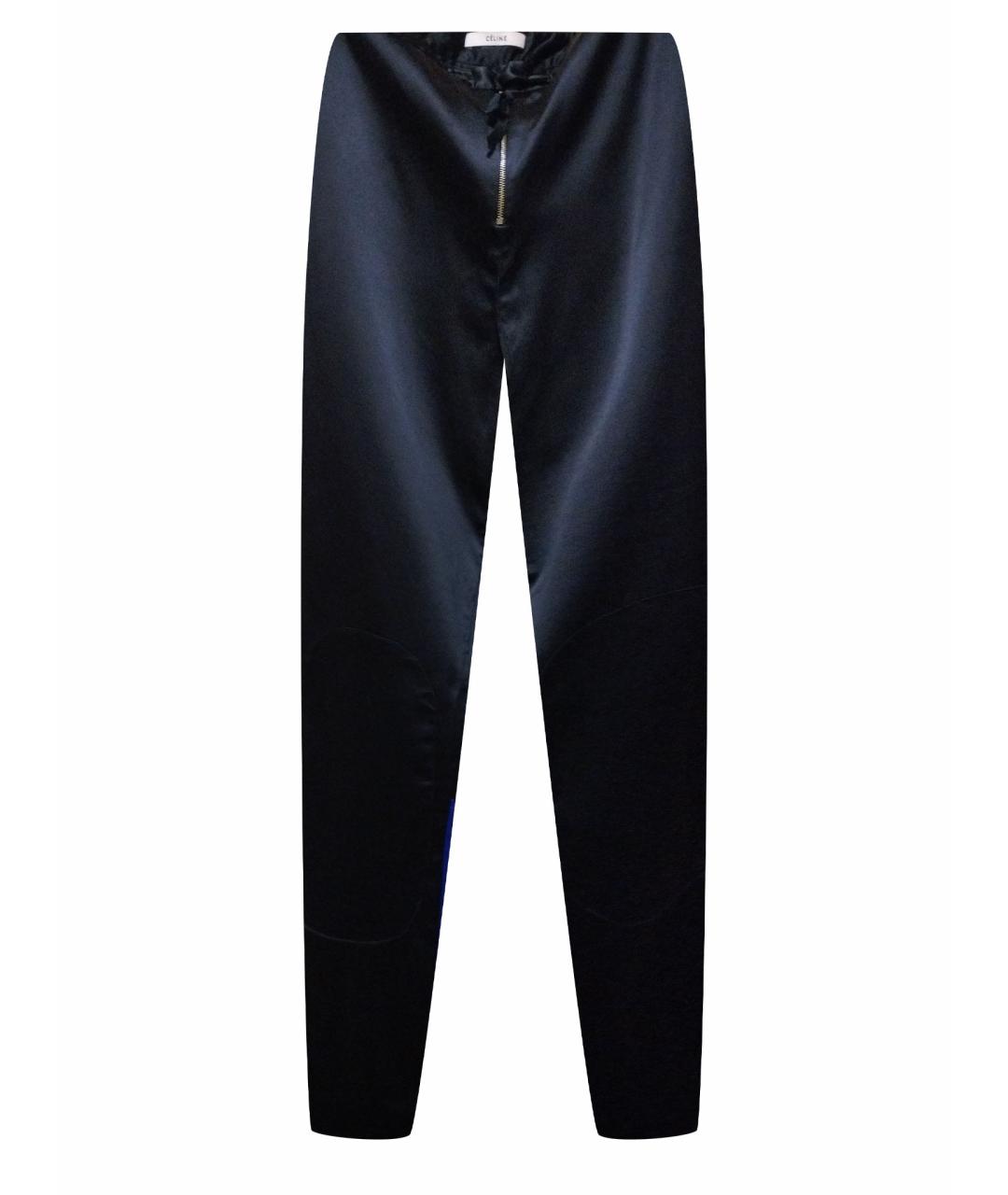 CELINE Черные атласные брюки узкие, фото 1