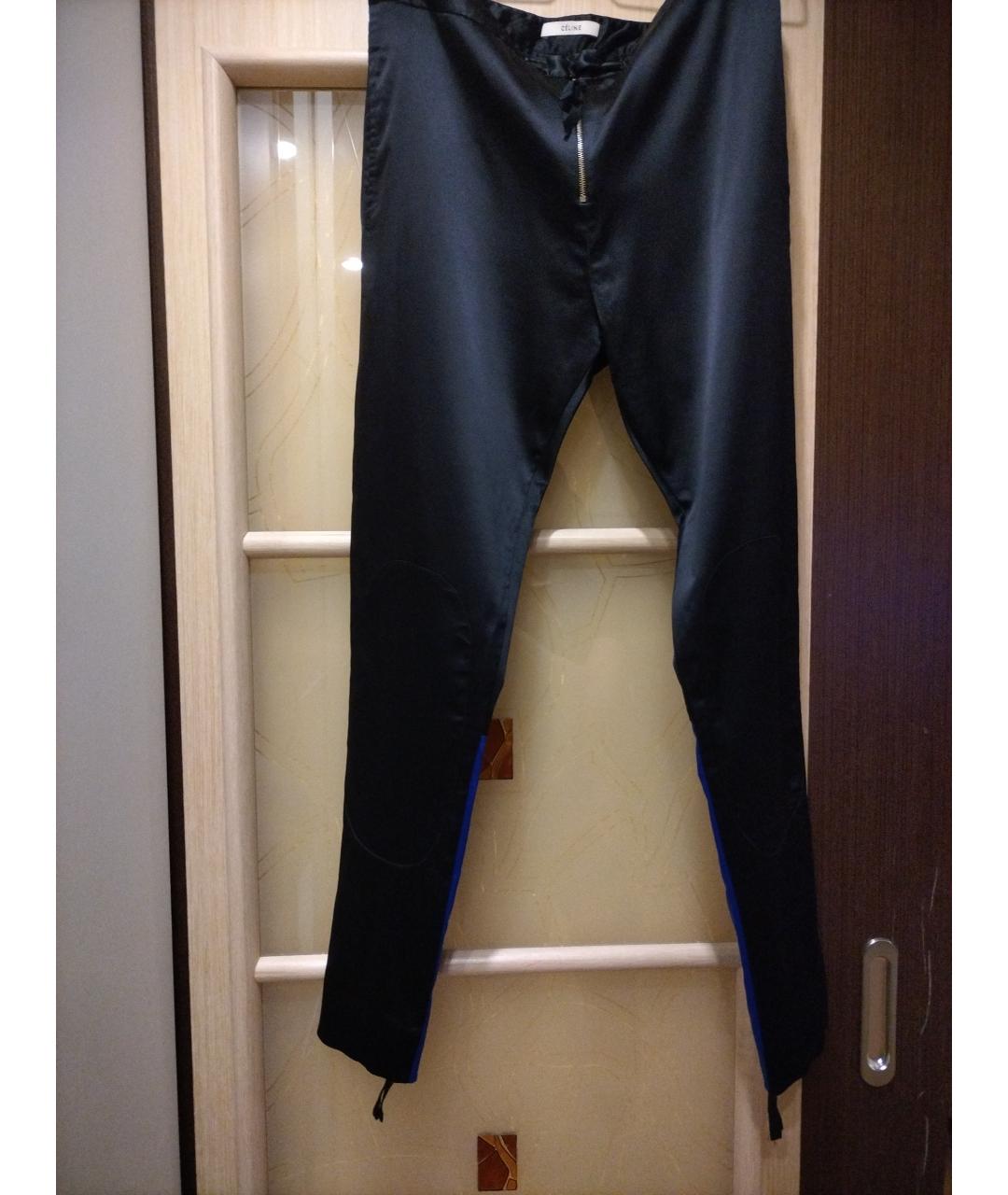 CELINE Черные атласные брюки узкие, фото 9