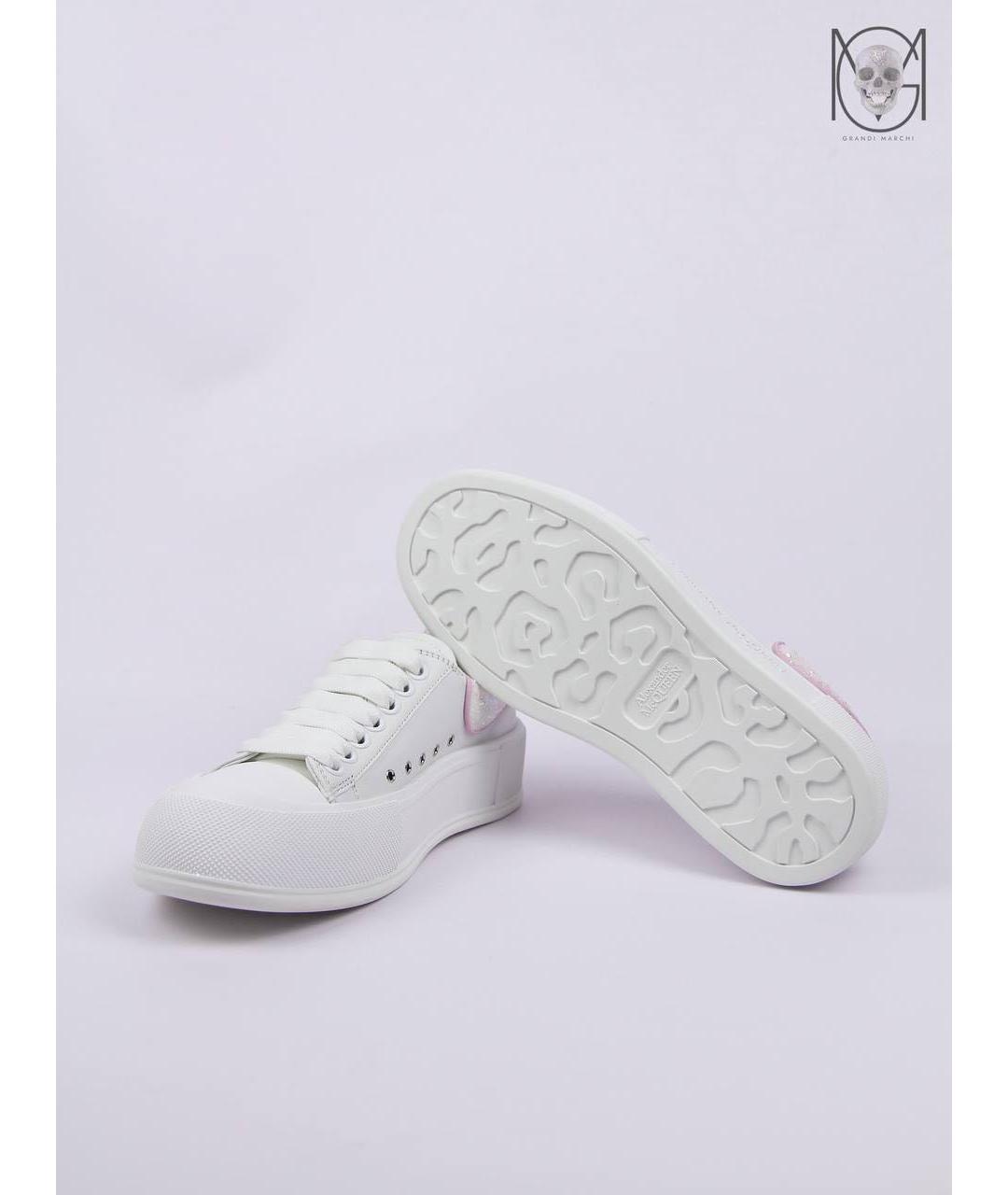ALEXANDER MCQUEEN Белые кожаные кеды, фото 2