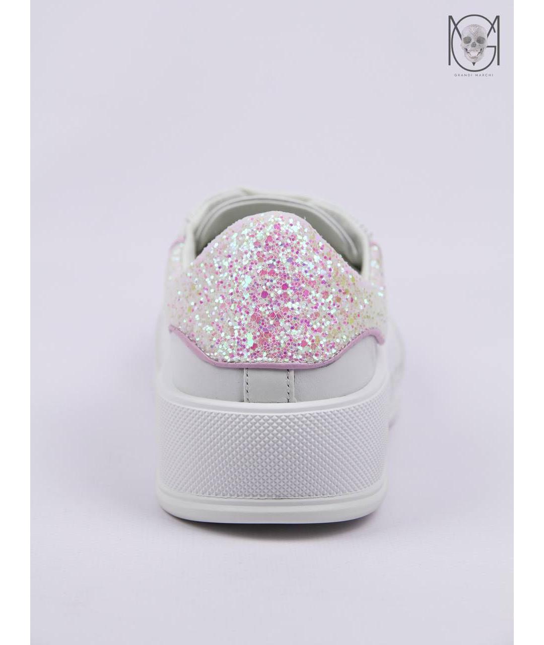 ALEXANDER MCQUEEN Белые кожаные кеды, фото 4