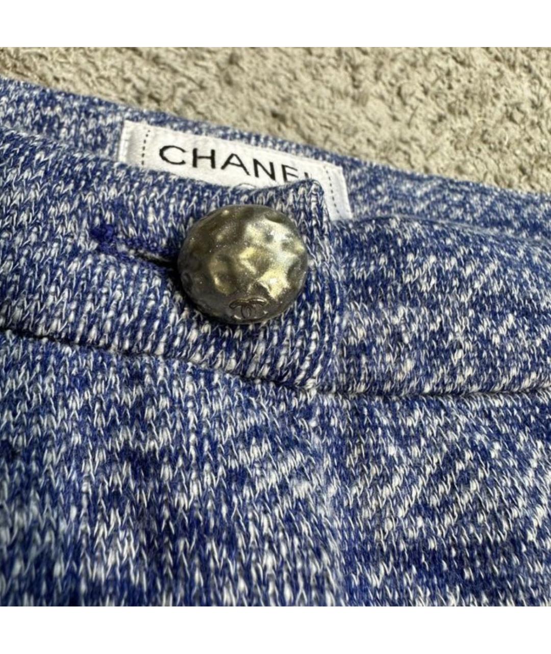 CHANEL Синие льняные шорты, фото 4