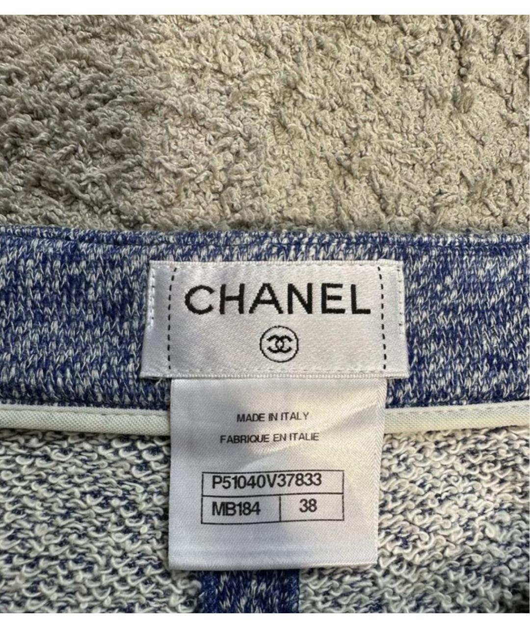 CHANEL Синие льняные шорты, фото 6