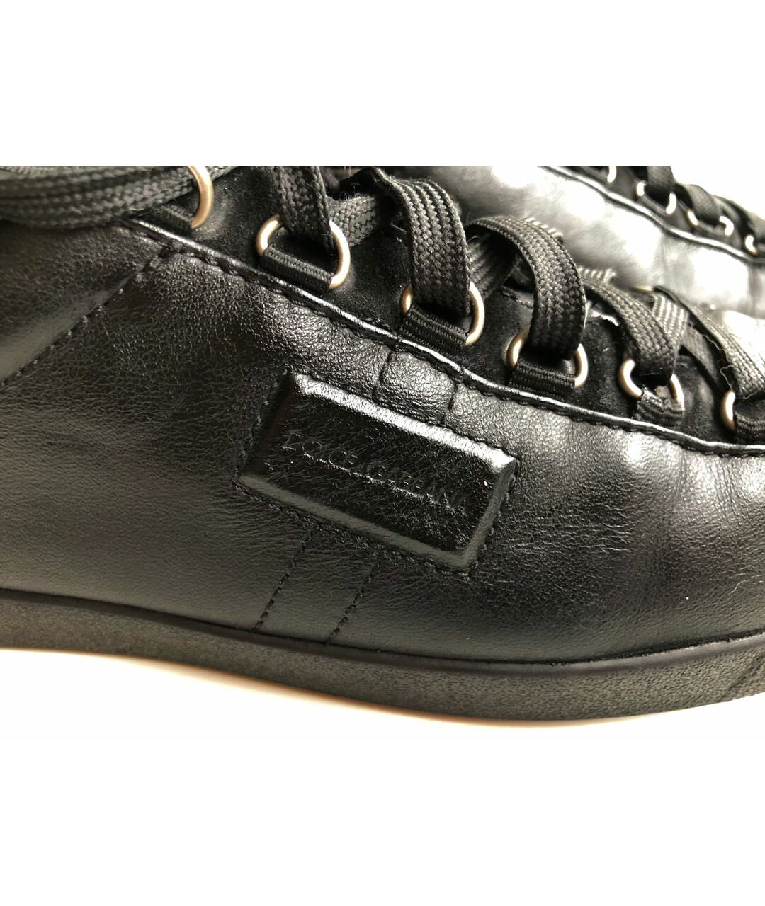 DOLCE&GABBANA Черные кожаные низкие кроссовки / кеды, фото 6