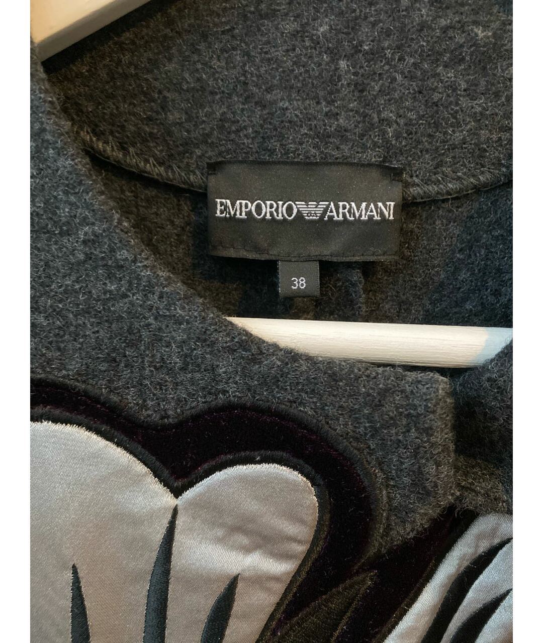 EMPORIO ARMANI Антрацитовый шерстяной жакет/пиджак, фото 3