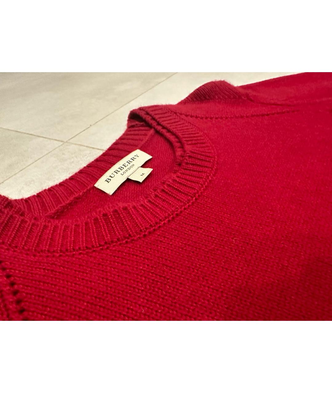 BURBERRY Бордовый кашемировый джемпер / свитер, фото 6