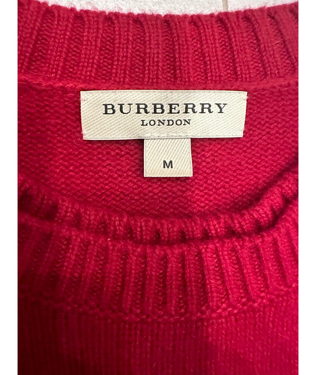 BURBERRY Бордовый кашемировый джемпер / свитер, фото 3