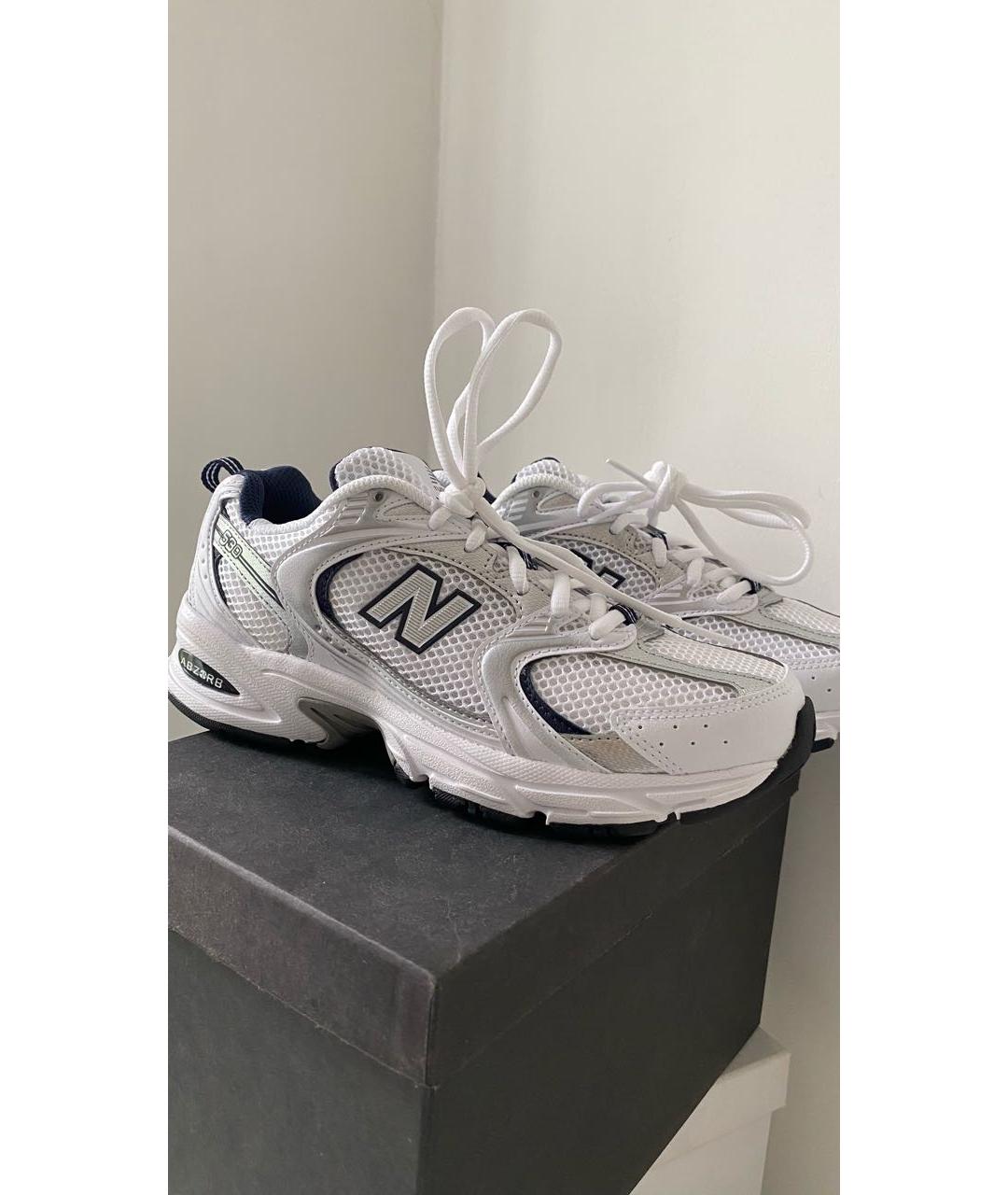 NEW BALANCE Белые текстильные кроссовки, фото 3