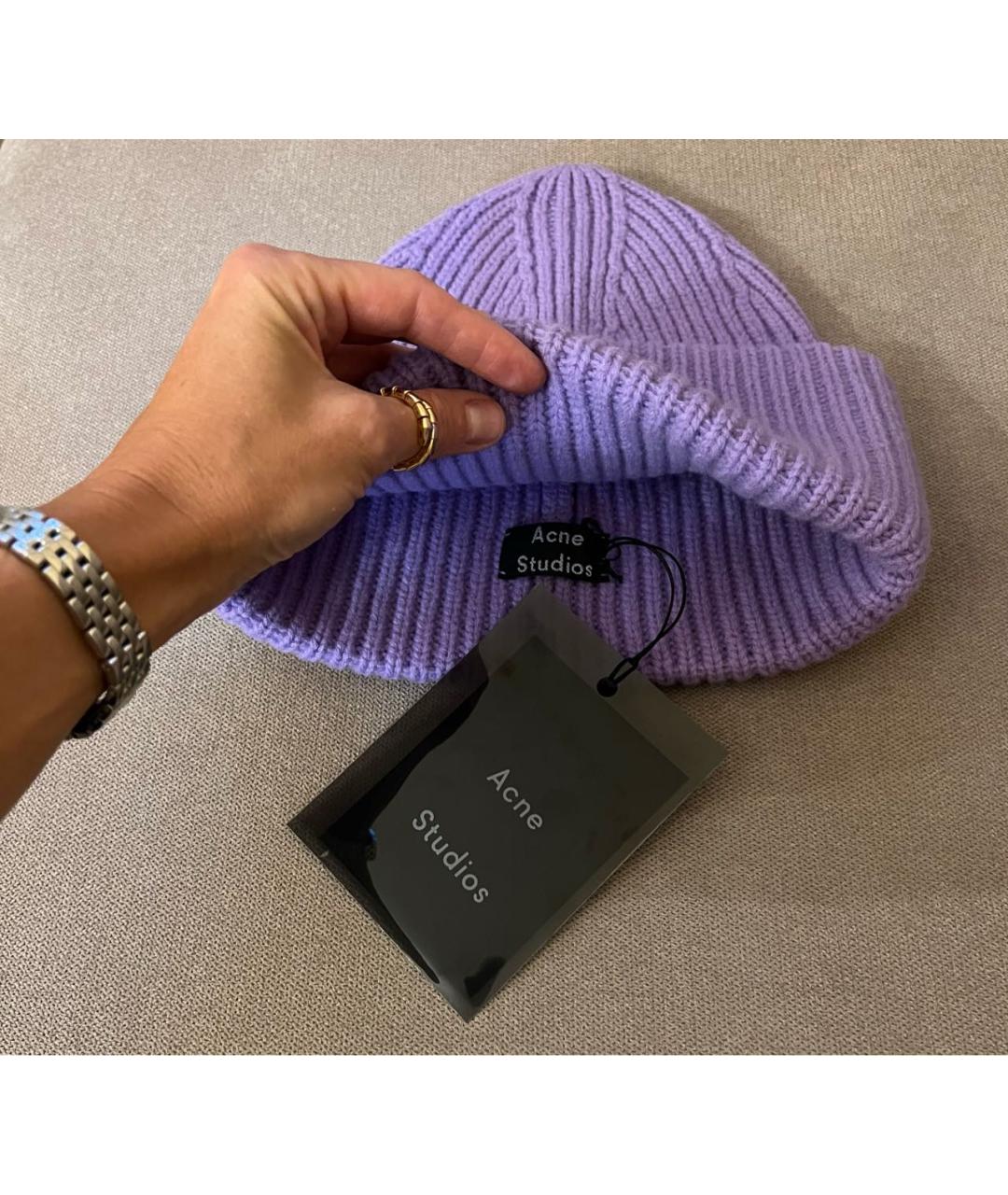 ACNE STUDIOS Фиолетовая шерстяная шапка, фото 3