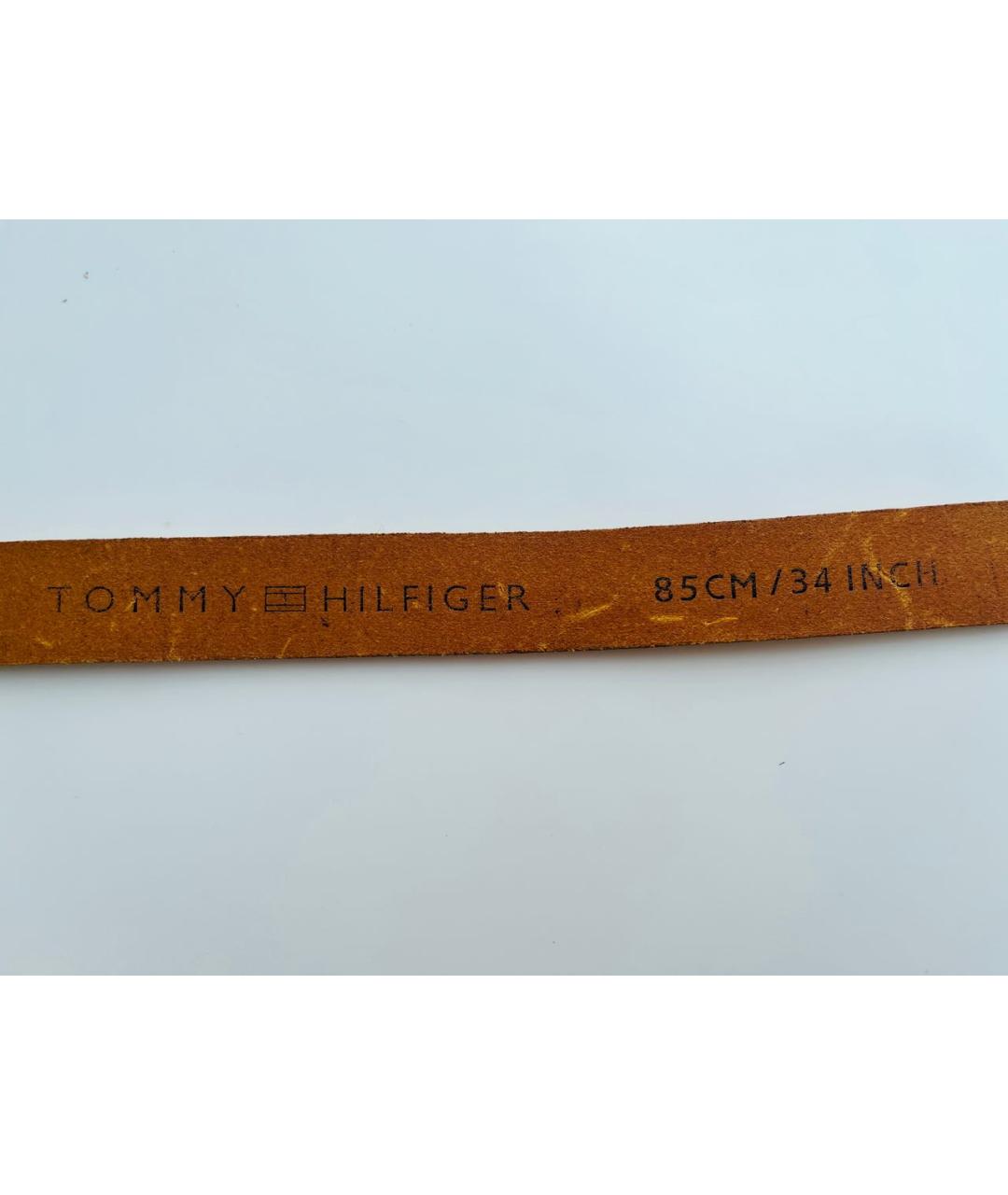 TOMMY HILFIGER Горчичный кожаный ремень, фото 3