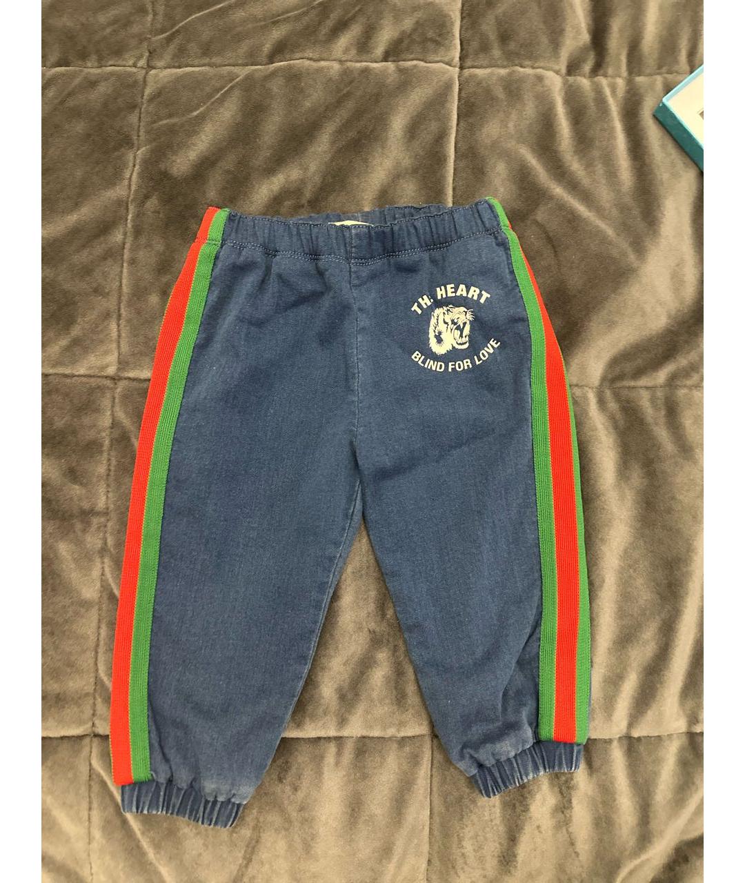 GUCCI KIDS Синие полиэстеровые брюки и шорты, фото 8