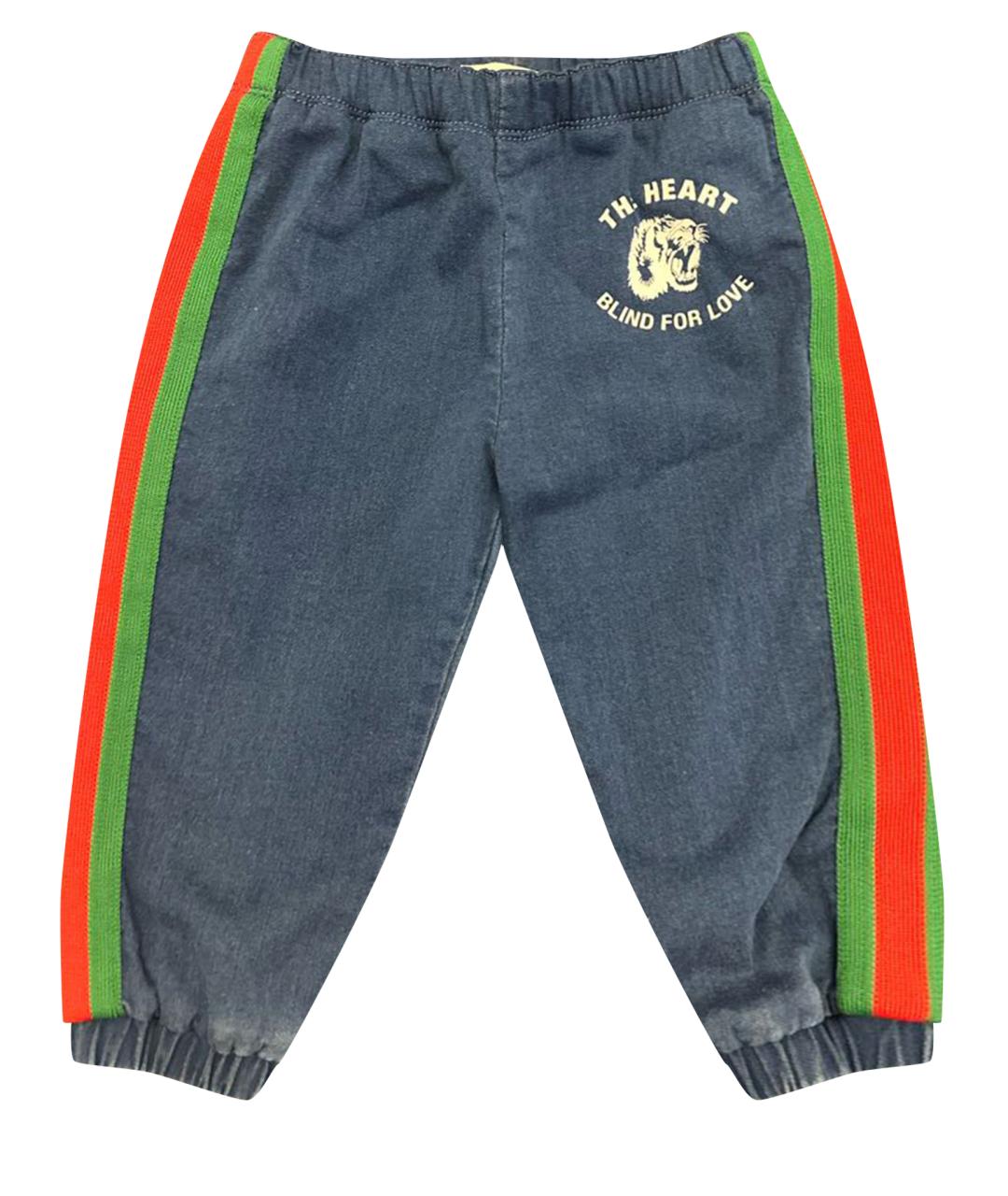 GUCCI KIDS Синие полиэстеровые брюки и шорты, фото 1