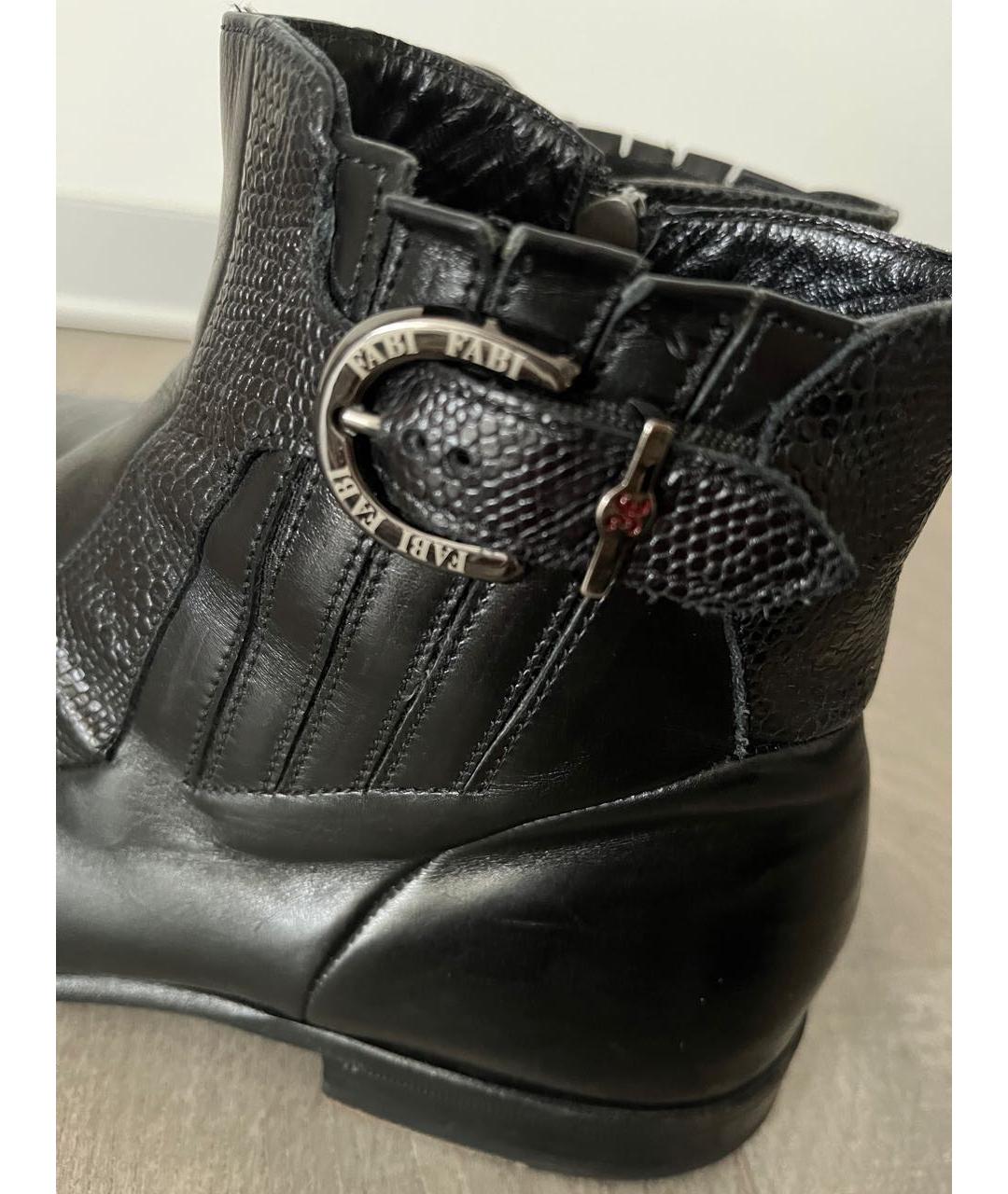 FABI Черные кожаные низкие ботинки, фото 5