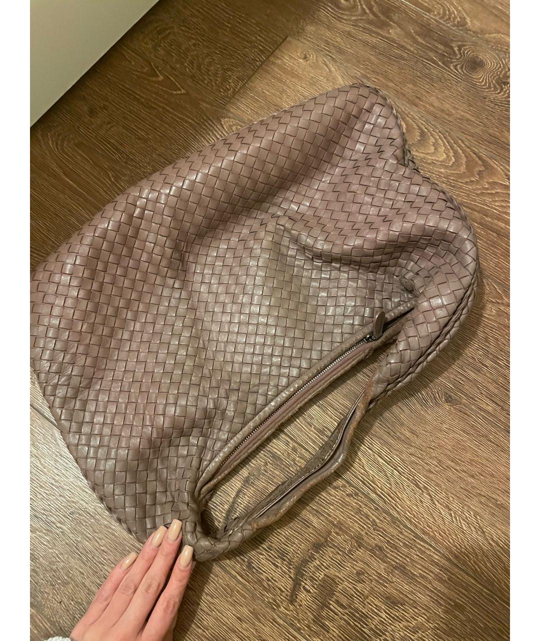 BOTTEGA VENETA Бежевая кожаная сумка тоут, фото 3